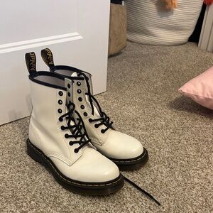 Dr. Martens Women's Off-White Combat Boots